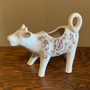 The Pioneer Woman Brown Floral Toile Ceramic Cow Creamer